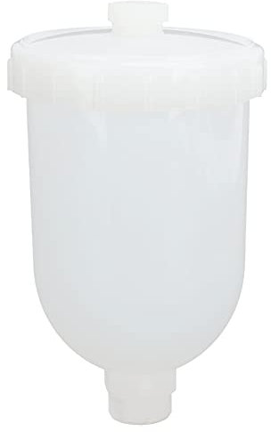 Garosa 300ml Upper Plastic Spray Guns Cup Replacement Pot Container Screw-on Lid with 15mm Stainless Steel Female Thread Connector Container for Spray Gun,Paint coating and wall treatment