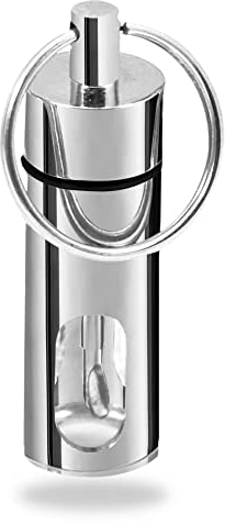 iSnuff Protected Glass Vial with Spoon and Mini Funnel | Glass Bottle with Telescopic Scoop Bullet Pocket Size - Limited Edition (Silver)