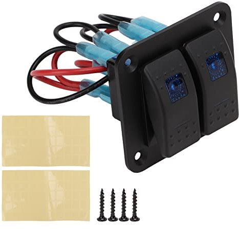 Panneau D'interrupteur à Bascule pour Bateau, Panneau D'interrupteur à Bascule à 2 Groupes IP65 étanche 12-24 V Multi Protection Universel pour Voiture de Yacht