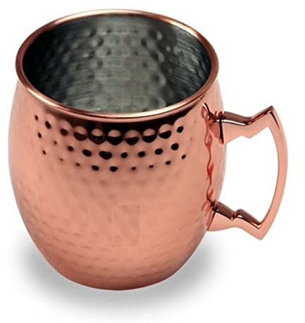 SWEET HOME Mug Moscow Mule Cup en Acier Inoxydable cuivré martelé cl 60 cod.BR00724CU cm 10h diam.8,5 by Varotto & Co.