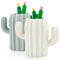 CIOUYAOS 2 STÜCKE Kaktus Stifthalter Schreibtisch, Desk Organizer Pen Holder und 4 Kaktus Gelstifte, Stifte Kugelschreiber Stifteköcher Stifthalter Halter für Schreibtisch Kinder