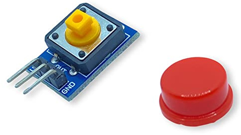 NGEN Large Push Button Momentary Switch Module with Mechanical Key and Red Keycap with Digital Input for Arduino Raspberry Pi and other Microcontrollers