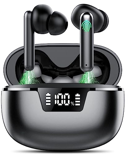 FAMOO Auriculares Inalámbricos, Auriculares Bluetooth 5.3, Cascos Inalambricos Bluetooth HiFi Estéreo, 35H de Batería, Auriculares in Ear con HD Microfono, IPX7 Impermeable, Carga Rápida USB-C