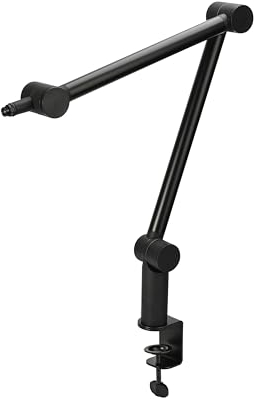 CHERRY MA 3.0 UNI, Brazo de Micrófono Universal, con Pinza para Mesa (hasta 60 mm), Rosca de 3/8 Pulgadas (Incluye Adaptador de 3/8 a 5/8 Pulgadas), Brazo Articulado y Estable, Negro