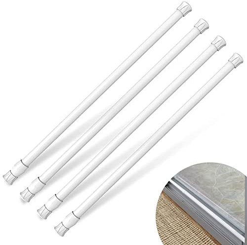 KUANVE Juego de 4 barras de seguridad para ventana, barra ajustable para puerta corredera de vidrio, barra de seguridad para ventana con puntas de goma para el hogar de niños, se extiende de 15.8 a