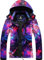 GEMYSE Damen Berg-Skijacke Wasserdicht Winddicht mit Kapuze Fleece Winter Outdoorjacke (Marineblauer Stern,M)