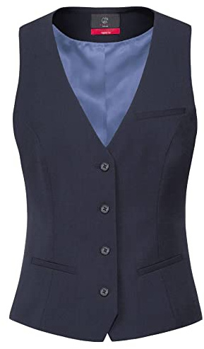 GREIFF Damen-Weste RF Premium Regular Fit, 4-Knopf, 2 Leistentaschen, 1 Brustleistentasche, 1 Innentasche, Stoffrücken, Farbe: Marine, Größe: 48
