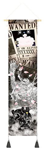Hanging Poster Canvas Wall Art Painting of Japanese Anime Characters Cartoon Role Tapestry Tony Chopper Luffy Nami Wall Tapestry With 2 Tassels And Wooden Hanging Rod Wall Decor Tapestry (Style-G)