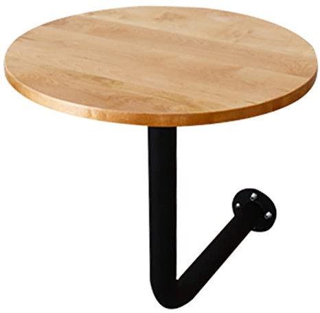 Meiiron Wandtisch, runder Vintage-Cocktail-Bartisch mit Holzoberfläche und Eisenbasis for Cocktailbar, Pub, Esszimmer, Bistro, 50 x 52 cm