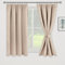 JIUZHEN Verdunklungsvorhänge Gardinen mit kräuselband Vorhang Blickdicht Vorhänge Wohnzimmer Gardinen Schlafzimmer Thermovorhang Beige, H137 x B117 cm,2er Set