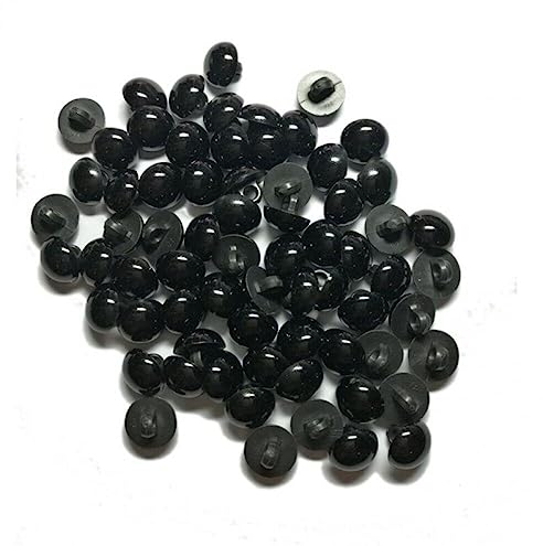 Wudaizhi 100 Stück DIY Basteln Pilz Knopf Feste Augen Pilz Perlen Schwarze runde Knöpfe für genähte Tiere 9mm