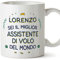 Mugffins Tazza Personalizzata in ceramica per ASSISTENTE DI VOLO uomo 11 oz / 350 ml - In italiano - Migliore del Mondo - Idea regalo per compleanno, anniversario, natale, laurea