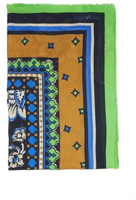 LUISA VIOLA sciarpa foulard stampata da donna verde/blu/tabacco - U