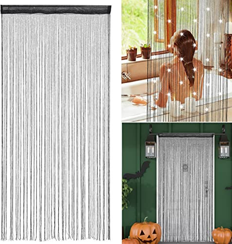 SIYANO Curtai - Tenda a fili per porta, con 3 perline di cristallo, per porta, parete, finestra, matrimonio, caffetteria, decorazione