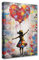 Tucocoo Moderne Wandkunst, kleines Mädchen, Banksy-Straße, Pop-Art-Gemälde, 1 Paneel, Leinwand, modernes Kunstwerk, bunte Liebe, Heimdekoration, für Wohnzimmer Holzrahmen fertig zum Aufhängen 40x60cm