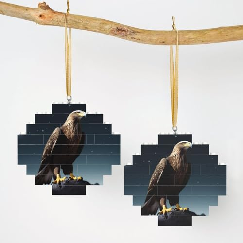 Baustein Puzzle Raute Bausteine Adler unter den Sternen Baustein Block Puzzle für Erwachsene 3D Micro Bausteine Raute Weihnachtsbaum Ornament Lustige Geschenke für Freund Familie