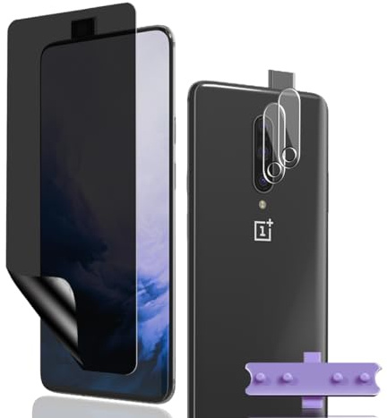 Phlleyaa Sichtschutz Schutzfolie für OnePlus 7 Pro,Weich TPU Displayschutz 1 Stück mit 1 Stück Panzer Schutz Glas Kameraschutz,Einfache Montage Anti Spy für Panzerglas für OnePlus 7 Pro