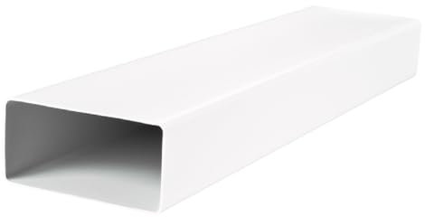 VENTS Flat Duct 90 x 220 mm PVC Ventilation Duct 1.0 m Long Flat Heating Cooling Climate 90 x 220 mm Connection Flat Pipe Connector Air Ducts Connection (Flat Air Duct Exhaust Pipe, 90 x 220 mm/1000