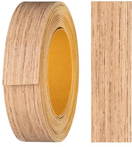 haggiy Melaminkanten-Band selbstklebend 18mm x 5m I Kantenband I Möbelkantenband I Sicherer Halt ohne Bügeln I Kantenumleimer I Furnier für Regalbretter/Holzplatten (Steineiche)