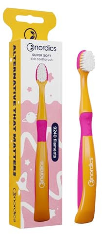 Cepillo de dientes ecológico Kids 3+ | 9.240 cerdas | Super Soft | Vegano | Amarillo | Nordics