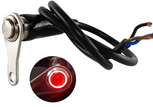Gebildet Interruttore Moto Universale a Scatto in Acciaio Inossidabile LED rosso Interruttore ON-OFF Manubrio Supporto Regolabile Interruttori Impermeabili Pulsante 5A/12V