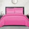Pamposh Parure de lit en satin à rayures - Qualité hôtelière - Hypoallergénique et ultra douce - Rose foncé - King size (220 x 230 cm)