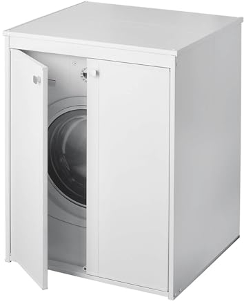 Bonussi Coprilavatrice da Esterno in PVC 70x60x94cm 2 Ante Forlani Laundry Bianco