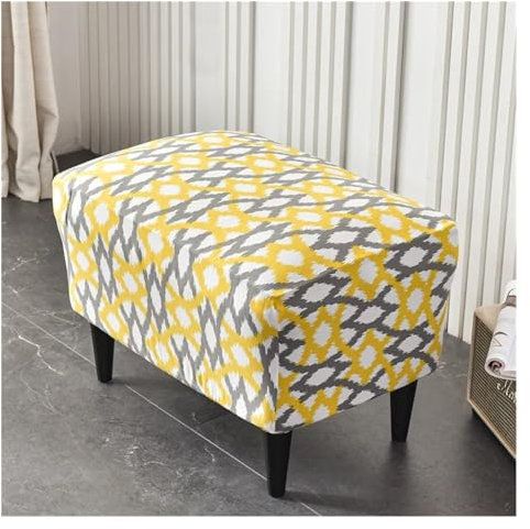 Armlehnenschoner Stretch-Ohrensessel-Sofa-Schonbezug, floral bedruckter Ohrensessel-Bezug, Spandex-Sesselbezug mit abnehmbaren Sitzkissenbezügen(B13 Footstool Cover)