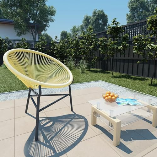 Sufrk Acapulco Chaise de jardin en polyrotin Beige Fauteuil mexicain Chaise de jardin Fauteuil relax