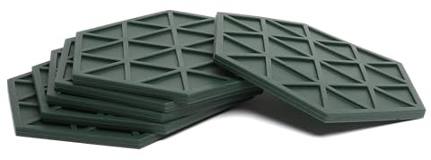 Silicone Drinks Coasters set of 6 by Stone & Thyme - a UK Brand. Scandinavian Style Hexagon Coasters, Non Slip, Heatproof and Easy to Clean, Suitable for Indoors and Outdoors