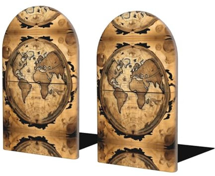 Zhanmg Serre-livres en forme de globe terrestre antique - Décoratif et lourd - Idéal pour ranger des livres et des accessoires dans la maison ou le bureau - Kaki