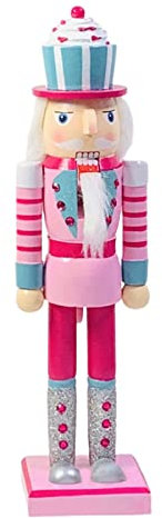 CPAOWEHF Figurine Soldat Casse-Noisette en Bois À Roses Jouet Décoration Noël pour Étagères Tables du Nouvel 35cm
