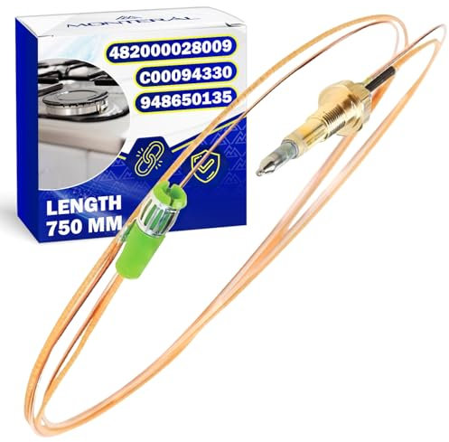 Termopar Cocina Gas 750 mm con Código Original 948650135 para Smeg 482000028009 para Whirlpool C00094330 para Ariston para Indesit - Garantía de 10 Años - MONTERAL