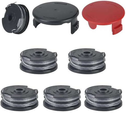 COEWUR 6Pcs Strimmer Spool and Line Replacement Bosch Strimmer Wire for Bosch ART 30-36 L1 AdvancedGrassCut36 ART 24 ART 27 ART 30 ART24+ ART27+ ART30+ with 2 Cover, Replace F016800351