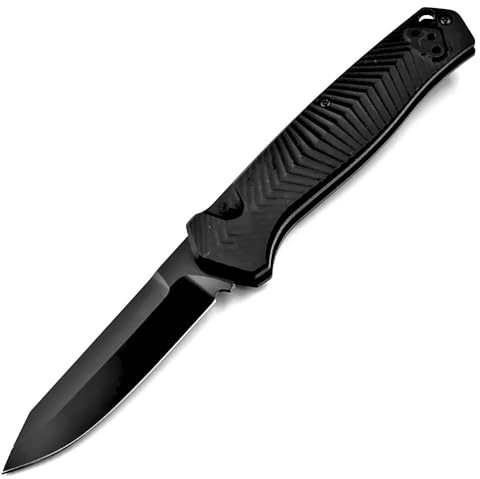 Joa Klein Klappmesser, Premium Taschenmesser, Tanto, Stahl, G10 Griff, Neck knife Outdoor EDC Messer, Multi Jagdmesser, Einhandmesser Schwarz