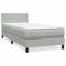 vidaXL Boxspringbett mit Matratze Hellgrau 100x220 cm Samt, Bett, Bettrahmen, Einzelbett, Schlafzimmermöbel, Lattenrost, Samtbett, Polsterbett