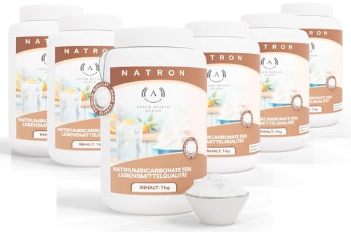 Natron Pulver 6x1 kg Lebensmittelqualität E500ii – Reiniger | Natriumbicarbonat, Backsoda, Premium Qualität – ideal zum Backen, Putzen und Reinigen im Haushalt