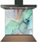 Kitchen Glass Splashback Heat Resistant Toughened Glass - Gold Aqua Design - 60cm (w) x 70cm (h)