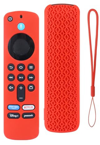 SEIAIYG Hülle Kompatibel mit Amazon Fire TV Stick 4K (2nd Gen)/Fire TV Stick HD, Leichte Waschbar Silikon Schutzhülle, Staubdicht, Fernbedienung Hülle - Rot