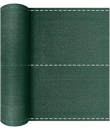 LARS360 Sichtschutz Balkonsichtschutz mit Ösen und Kordel Balkonumspannungen Sichtschutzstreifen aus HDPE 150g/m² Windschutz Sonnenschutz für Gartenzaun, Balkon, Terrasse (2,0m x 10m, Dunkelgrün)