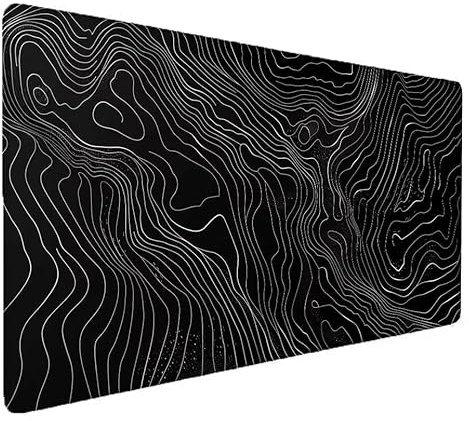 Tapis de Souris Noir, Terrain Tapis de Souris Gamer XXL 1500x800x3mm Étanche Antidérapante Mouse Pad avec Coutures sur Les Bords - sous Main Bureau - Accessoire Bureau, pour Gamer, PC, Portable P-1