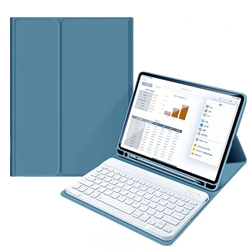 Custodia con tastiera per iPad 10a generazione (10,9 pollici, 2022) (numero di modello: A2696 / A2757 / A2777), Slim Folio Cover Tastiera Bluetooth staccabile con portamatite
