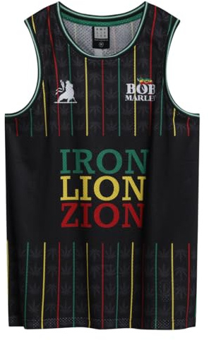 Amplified Basketball Jersey - Bob Marley, XXL, Herren, Damen, Ärmellos, Musik Fan-Shirt, Sommer, Festival, BandMerch