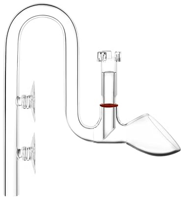 JARDLI Glas Lily Pipe Auslauf mit Skimmer Oberflächenabzug für bepflanztes Aquarium (10mm für 9/12mm Schläuche)
