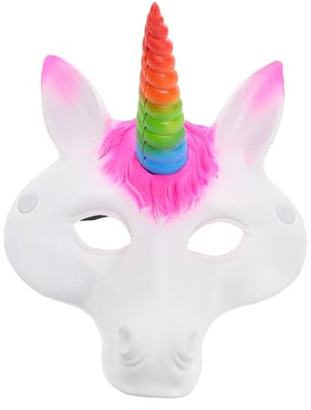BESTonZON Halloween Einhornmaske PU Schaum Tiermaske für Erwachsene und Lustige Kostümmaske für Einhorn Themenpartys und Maskeraden Farbenfrohe Partydekorationen