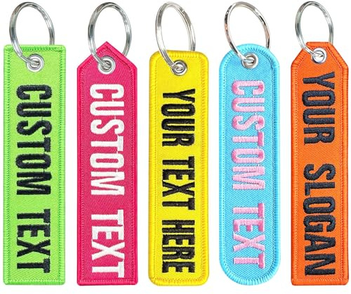 Porte-clés personnalisé, porte-clés avec nom/numéro brodé personnalisé, porte-clés cadeaux pour hommes et femmes, accessoires pour porte-cléss pour motos, scooters, voitures, sacs à dos (K1)