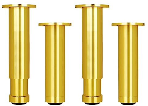Metallmöbelbeine 4er-Set verstellbare Ersatzfüße for Sofas, Schränke, Couchtische, TV-Ständer, Kleiderschränke, TV-Schränke, Schubladen und Nachttische, Gold(Gold,25cm(9.8in))