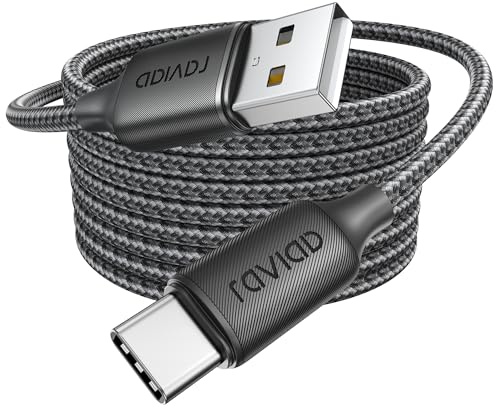 RAVIAD Cavo USB Type-C, Cavo USBA a USBC Lungo 3.1A Ricarica Rapida [5M]