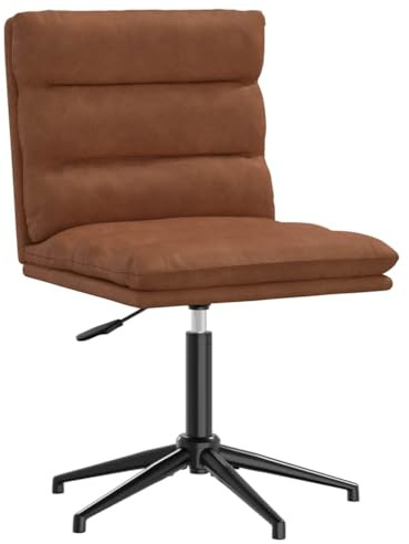 Kaloriko Esszimmerstuhl Braun Kunstleder gepolstert mit Metall Gestell ergonomisch höhenverstellbar, bequem für Küche Wohnzimmer Essbereich mit Rückenlehne und Sitzfläche im Retro Design