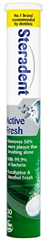 Steradent Active Fresh 30 Tablets (Pack of 12 Total 360 Tablets)